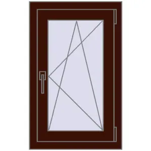 Cumpără Ferestre 500x800 mm OPTIMUM REHAU EURO 70 BLACK_CHERRY two-sided