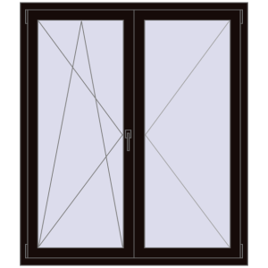 Cumpără Ferestre 1300x1500 mm OPTIMUM REHAU EURO 70 BLACK_BROWN two-sided