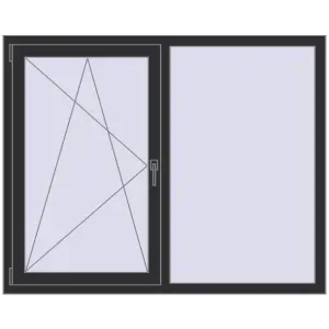 Cumpără Ferestre 1500x1200 mm REHAU ARTEVO ANTHRACITE_GREY_GLATT two-sided