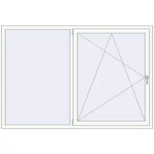 Cumpără Ferestre 2040x1390 mm ENERGY-SAVING REHAU SYNEGO MD RAL 9016 Traffic white two-sided