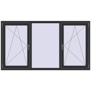 fereastră 2000x1100 - REHAU EURO-DESIGN 60 . Vedere din interior Cumpără Ferestre 2000x1100 mm BASE REHAU EURO 60 ANTHRACITE_GREY_GLATT two-sided