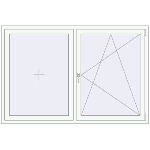 Cumpără Ferestre 1800x1200 mm BASE REHAU EURO 60 RAL 9016 Traffic white two-sided