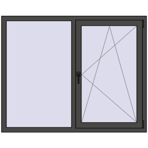 Cumpără Ferestre 1500x1200 mm ENERGY-SAVING REHAU SYNEGO MD BASALT_GREY two-sided