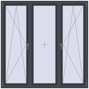 Cumpără Ferestre 1800x1800 mm ENERGY-SAVING REHAU SYNEGO MD ANTHRACITE_GREY_STRUKTURAL two-sided