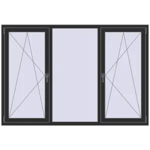 Cumpără Ferestre 2000x1370 mm REHAU ARTEVO BLACK_STRUCTURAL two-sided