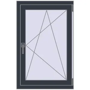 Cumpără Ferestre 640x990 mm BASE REHAU EURO 60 ANTHRACITE_GREY_STRUKTURAL two-sided