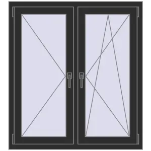 Cumpără Ferestre 1050x1160 mm OPTIMUM REHAU EURO 70 BLACK_STRUCTURAL two-sided