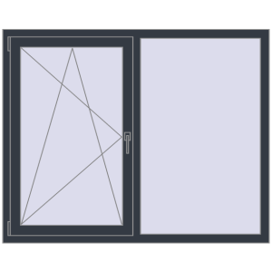 Cumpără Ferestre 1500x1200 mm REHAU ARTEVO ANTHRACITE_GREY_STRUKTURAL two-sided