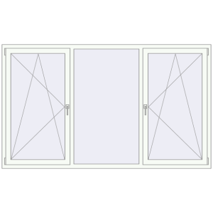 Cumpără Ferestre 2360x1400 mm REHAU BRILLANT DESIGN RAL 9016 Traffic white two-sided