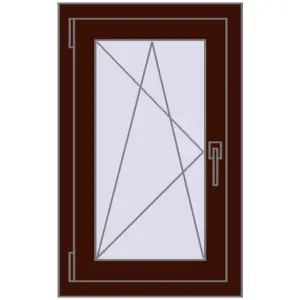 Cumpără Ferestre 500x800 mm REHAU BRILLANT DESIGN BLACK_CHERRY two-sided