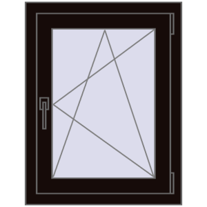 Cumpără Ferestre 600x800 mm BASE REHAU EURO 60 BLACK_BROWN two-sided