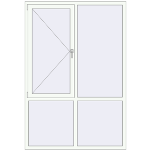 Cumpără Ferestre 1400x2050 mm ENERGY-SAVING REHAU SYNEGO MD RAL 9016 Traffic white two-sided