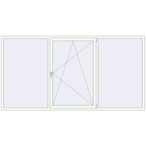 Cumpără Ferestre 3000x1550 mm BASE REHAU EURO 60 RAL 9016 Traffic white two-sided