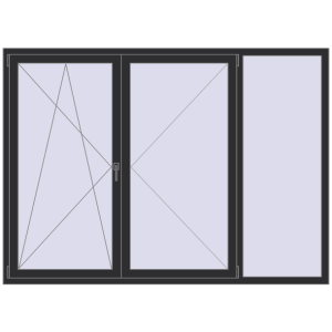 Cumpără Ferestre 2180x1580 mm ENERGY-SAVING REHAU SYNEGO MD ANTHRACITE_GREY_GLATT two-sided