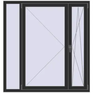 Cumpără Ferestre 1470x1550 mm OPTIMUM REHAU EURO 70 BLACK_STRUCTURAL two-sided