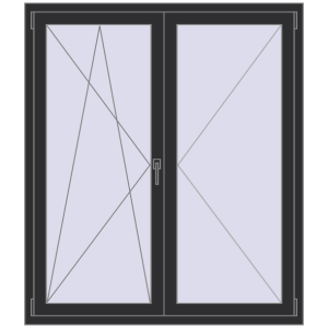 fereastră 1300x1500 - REHAU EURO-DESIGN 70 . Vedere din interior Cumpără Ferestre 1300x1500 mm OPTIMUM REHAU EURO 70 ANTHRACITE_GREY_GLATT two-sided