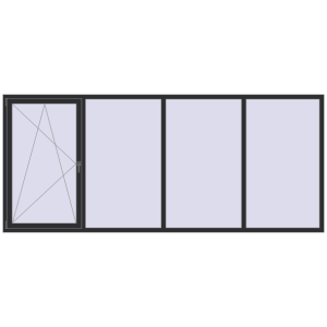 Cumpără Ferestre 3500x1500 mm OPTIMUM REHAU EURO 70 ANTHRACITE_GREY_GLATT two-sided