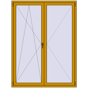 Cumpără Ferestre 1500x2000 mm ALU STANDARD 72 RAL 1005 Honey yellow two-sided