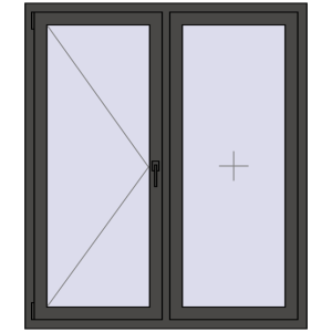 Cumpără Ferestre 1300x1500 mm BASE REHAU EURO 60 BASALT_GREY two-sided