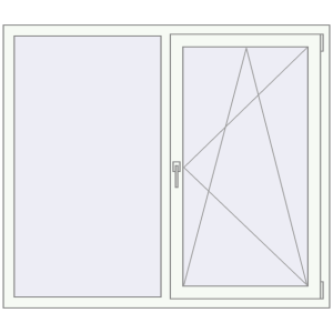 Cumpără Ferestre 1500x1300 mm REHAU BRILLANT DESIGN RAL 9016 Traffic white two-sided