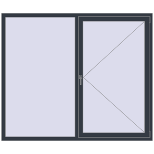 Cumpără Ferestre 1900x1600 mm OPTIMUM REHAU EURO 70 ANTHRACITE_GREY_STRUKTURAL two-sided