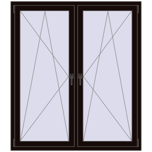 Cumpără Ferestre 1400x1600 mm OPTIMUM REHAU EURO 70 BLACK_BROWN two-sided