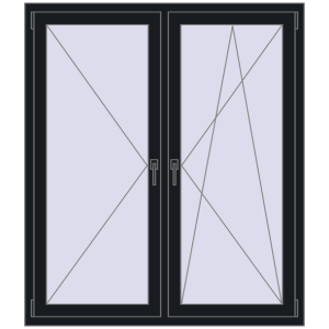 fereastră 1300x1500 - REHAU EURO-DESIGN 60 . Vedere din interior Cumpără Ferestre 1300x1500 mm BASE REHAU EURO 60 BLACK_COOL_110L-2 two-sided