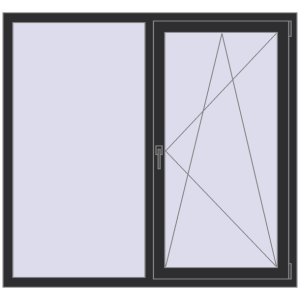 Cumpără Ferestre 1500x1400 mm OPTIMUM REHAU EURO 70 ANTHRACITE_GREY_GLATT two-sided