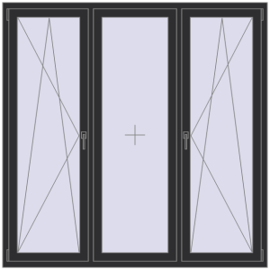 Cumpără Ferestre 1800x1800 mm ENERGY-SAVING REHAU SYNEGO MD ANTHRACITE_GREY_GLATT two-sided