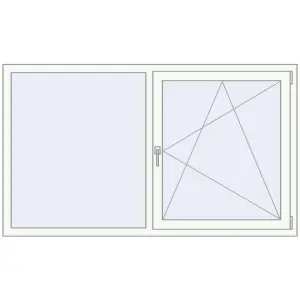 Cumpără Ferestre 1800x1050 mm BASE REHAU EURO 60 RAL 9016 Traffic white two-sided