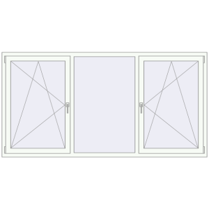 Cumpără Ferestre 2350x1200 mm REHAU BRILLANT DESIGN RAL 9016 Traffic white two-sided