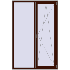 fereastră 1350x2050 - REHAU EURO-DESIGN 60 . Vedere din interior Cumpără Ferestre 1350x2050 mm BASE REHAU EURO 60 BLACK_CHERRY two-sided