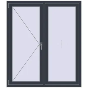 fereastră 1300x1500 - REHAU EURO-DESIGN 60 . Vedere din interior Cumpără Ferestre 1300x1500 mm BASE REHAU EURO 60 ANTHRACITE_GREY_STRUKTURAL two-sided