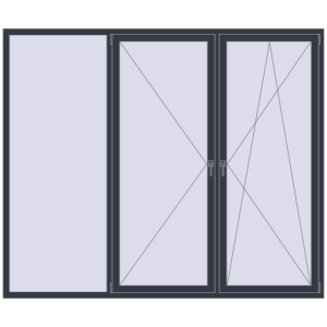 Cumpără Ferestre 2500x2100 mm OPTIMUM REHAU EURO 70 ANTHRACITE_GREY_STRUKTURAL two-sided