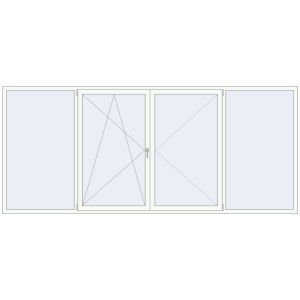 fereastră 3700x1600 - REHAU EURO-DESIGN 60 . Vedere din interior Cumpără Ferestre 3700x1600 mm BASE REHAU EURO 60 RAL 9016 Traffic white two-sided