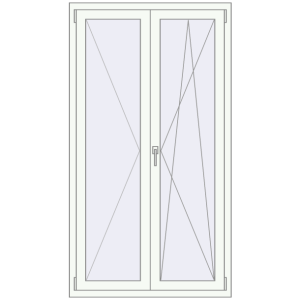 Cumpără Ferestre 1000x1800 mm ENERGY-SAVING REHAU SYNEGO MD RAL 9016 Traffic white two-sided