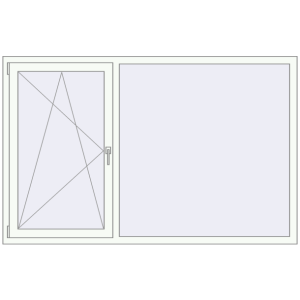 Cumpără Ferestre 1960x1250 mm BASE REHAU EURO 60 RAL 9016 Traffic white two-sided