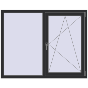 Cumpără Ferestre 1460x1160 mm OPTIMUM REHAU EURO 70 ANTHRACITE_GREY_GLATT two-sided