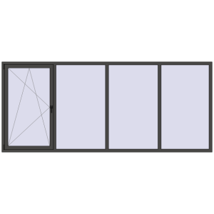 Cumpără Ferestre 3500x1500 mm OPTIMUM REHAU EURO 70 BASALT_GREY two-sided