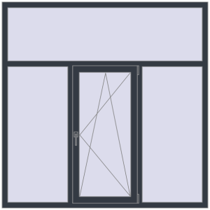 Cumpără Ferestre 1800x1800 mm REHAU BRILLANT DESIGN ANTHRACITE_GREY_STRUKTURAL two-sided