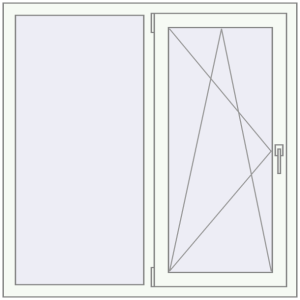 fereastră 1200x1200 - REHAU EURO-DESIGN 60 . Vedere din interior Cumpără Ferestre 1200x1200 mm BASE REHAU EURO 60 RAL 9016 Traffic white two-sided