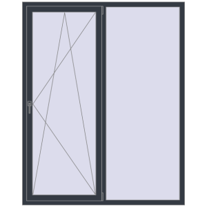 Cumpără Ferestre 1600x2000 mm BASE REHAU EURO 60 ANTHRACITE_GREY_STRUKTURAL two-sided