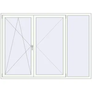 Cumpără Ferestre 2180x1580 mm ENERGY-SAVING REHAU SYNEGO MD RAL 9016 Traffic white two-sided