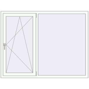 fereastră 1700x1300 - REHAU EURO-DESIGN 60 . Vedere din interior Cumpără Ferestre 1700x1300 mm BASE REHAU EURO 60 RAL 9016 Traffic white two-sided