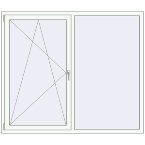 Cumpără Ferestre 1800x1500 mm BASE REHAU EURO 60 RAL 9016 Traffic white two-sided