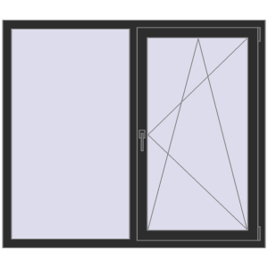 Cumpără Ferestre 1500x1300 mm REHAU BRILLANT DESIGN BLACK_STRUCTURAL two-sided