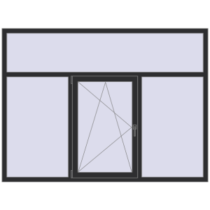 Cumpără Ferestre 2150x1600 mm ENERGY-SAVING REHAU SYNEGO MD ANTHRACITE_GREY_GLATT two-sided