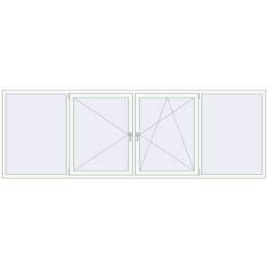 Cumpără Ferestre 3600x1200 mm BASE REHAU EURO 60 RAL 9016 Traffic white two-sided