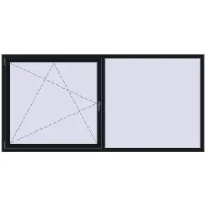 Cumpără Ferestre 2500x1200 mm ENERGY-SAVING REHAU SYNEGO MD BLACK_COOL_110L-2 two-sided