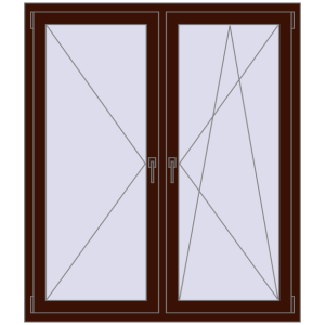 fereastră 1300x1500 - REHAU EURO-DESIGN 60 . Vedere din interior Cumpără Ferestre 1300x1500 mm BASE REHAU EURO 60 BLACK_CHERRY two-sided